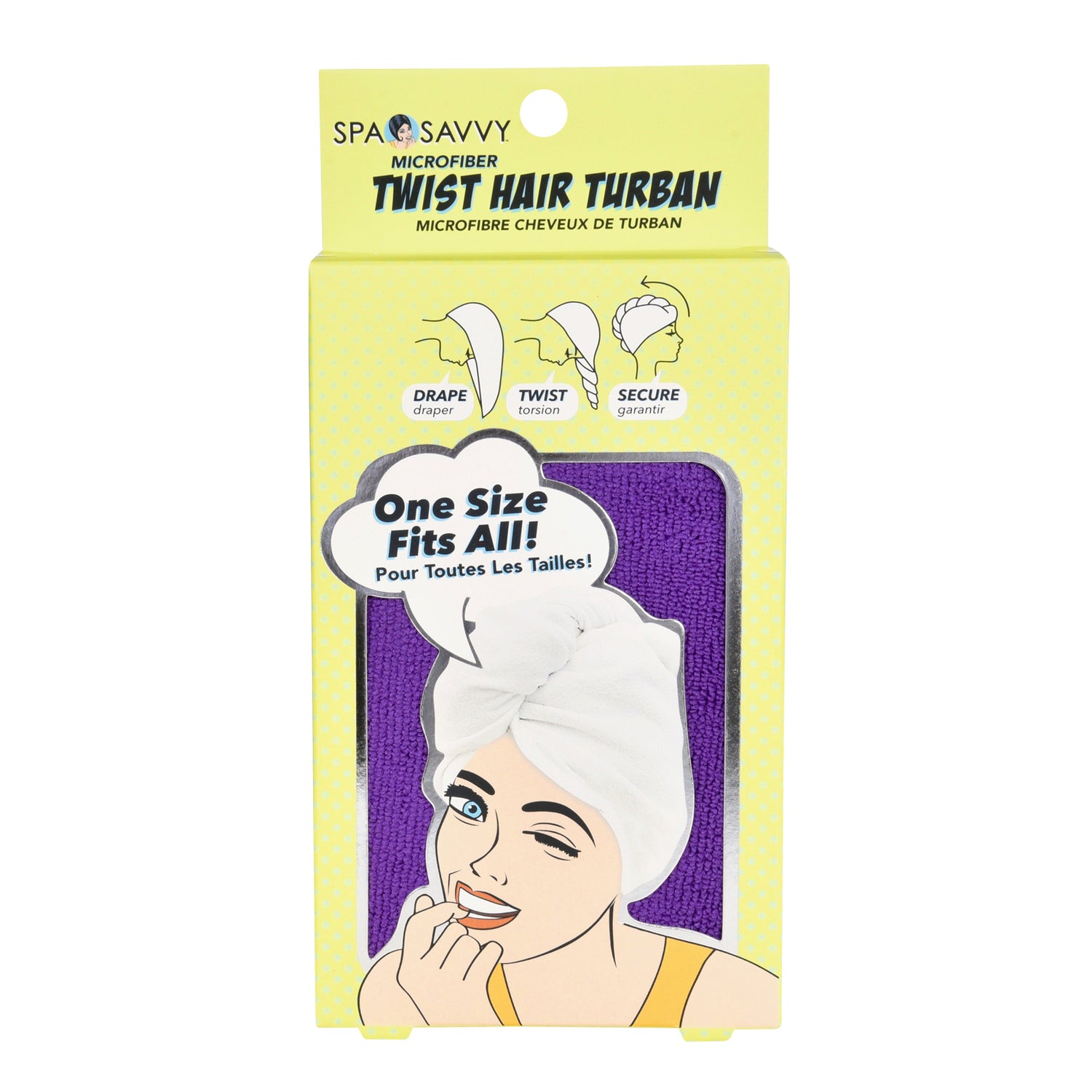 Spa Savvy Microfiber Twist Hair Turban (Colors May Vary)