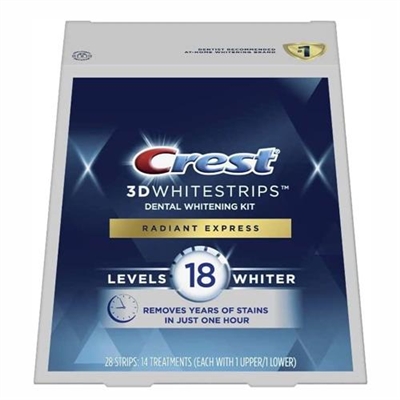 Crest 3D Whitestrips Dental Whitening Kit Radiant Express 28 Strips 14 ...